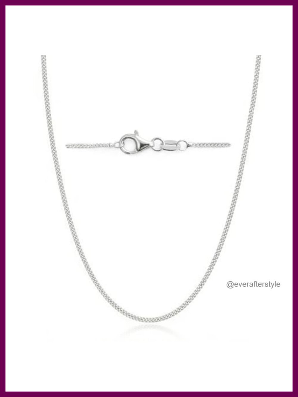 925 Sterling Silver Cuban Link Necklace Women's Fine Chain